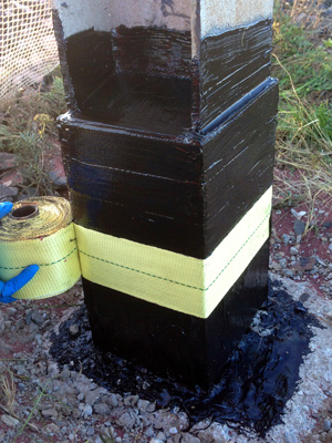 Kevlar<sup>®</sup> and epoxy resin wrap