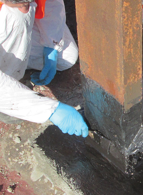 Epoxy resin application
for beam/concrete protection