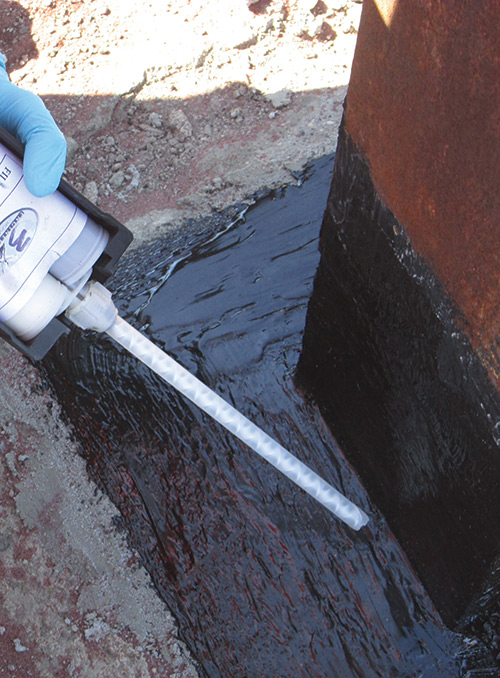 Waterproofing
by elastomeric resin application