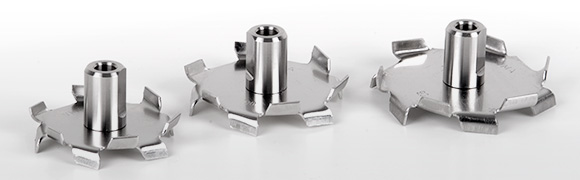 Heavy duty stainless steel dispersion impellers with hub and female thread M8