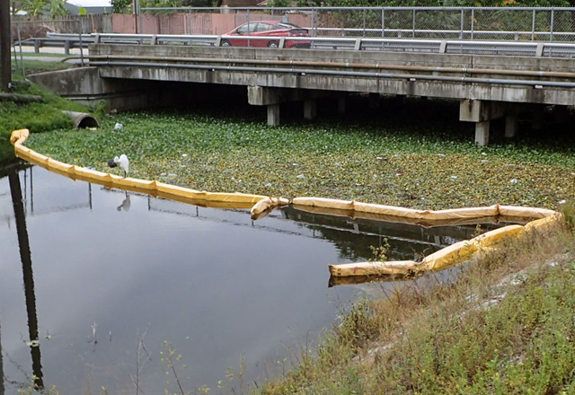Lake landscape for aquatic vegetation barrier applications
