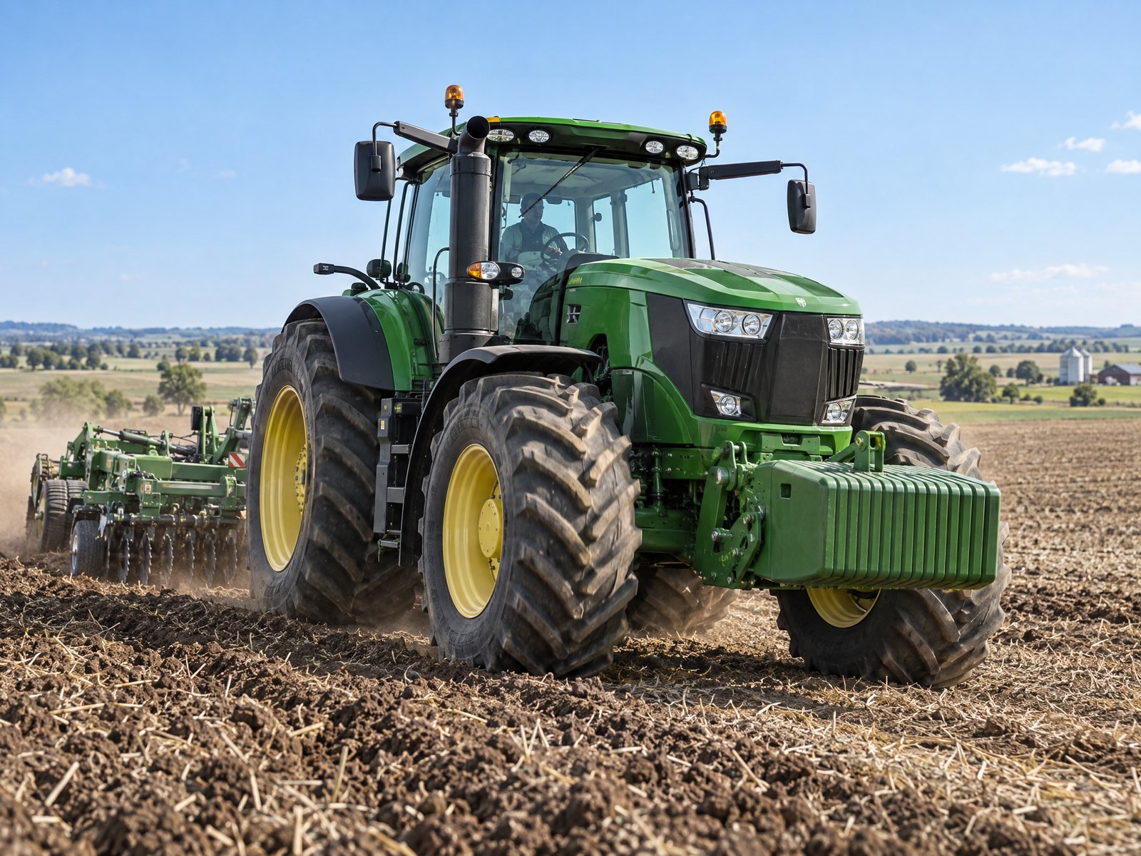 Agricultural tractor and cultivated farmland